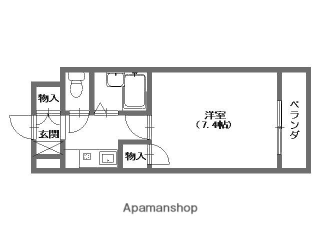 ソレーユ西山(1K/4階)の間取り写真