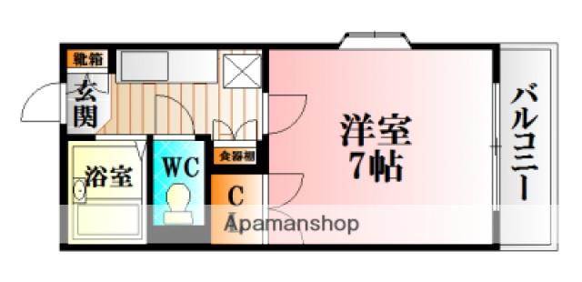 わかさやビル(1K/4階)の間取り写真