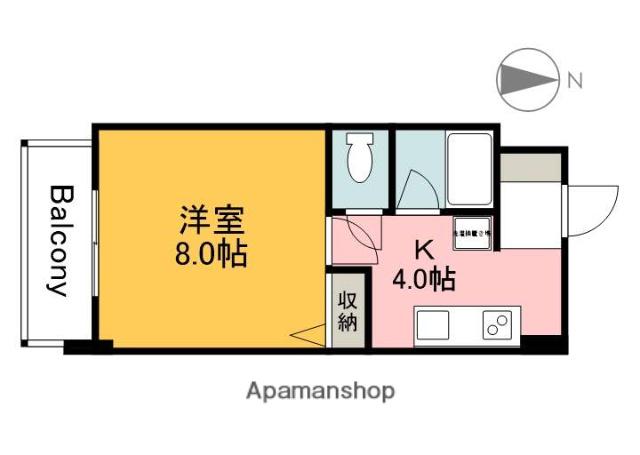 アヴァンセ中筋Ⅱ(1K/3階)の間取り写真