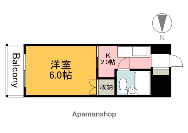 舟入松尾ビル(1K/4階)の間取り写真