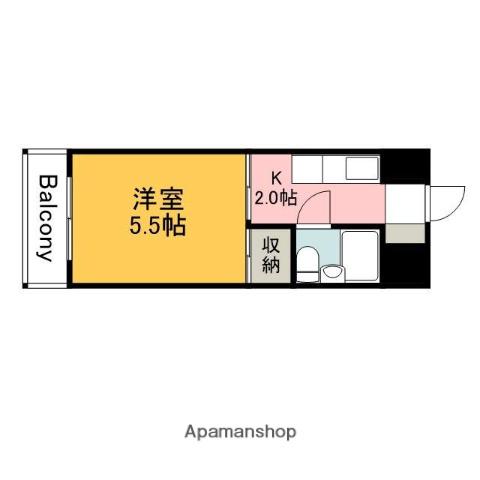 舟入松尾ビル(1K/8階)の間取り写真