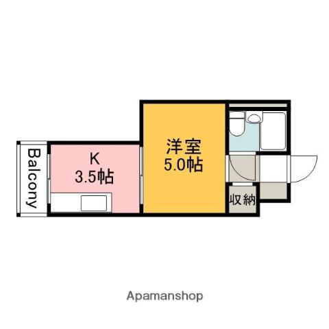 舟入松尾ビル(1K/7階)の間取り写真