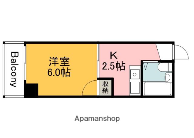 AXA舟入通(1K/4階)の間取り写真