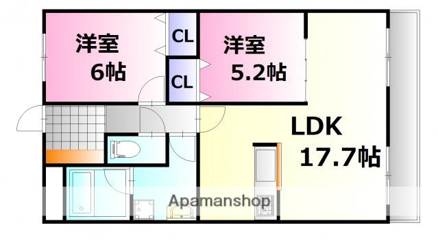 プロスペリティNAKAMURA(2LDK/6階)の間取り写真