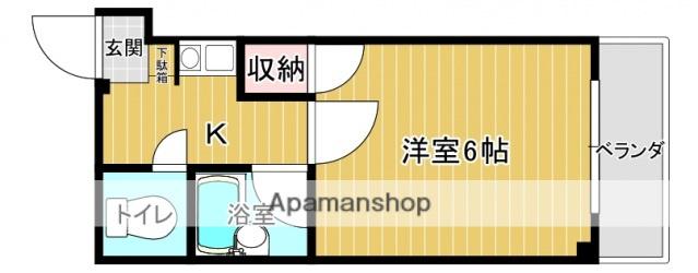 祇園ラフィーネ(1K/3階)の間取り写真