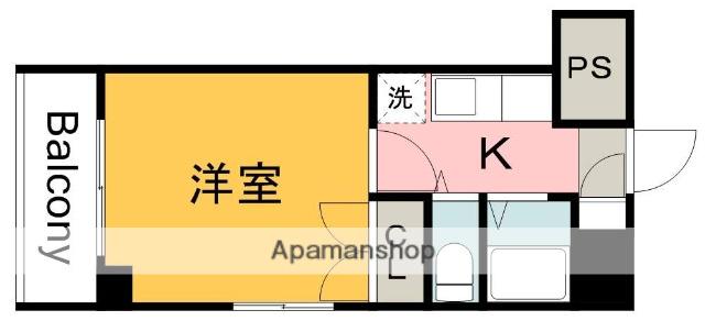 片山ビル11(1K/4階)の間取り写真