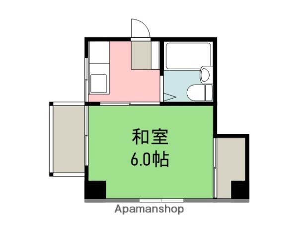 石本ビル(1K/2階)の間取り写真