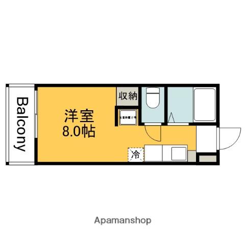 ダリアビル(ワンルーム/4階)の間取り写真