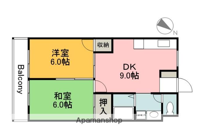 森田ビルNO1(2DK/3階)の間取り写真