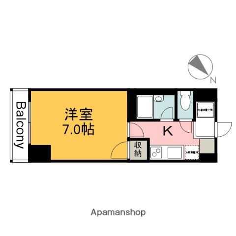 フルールナカガワⅢ(1K/1階)の間取り写真