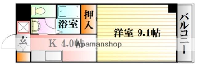 グランヴェルジェ中須Ⅱ(1K/11階)の間取り写真