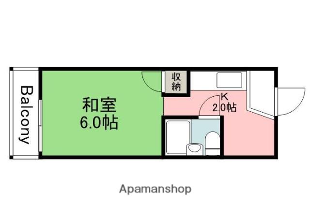 LUCIR十日市(1K/4階)の間取り写真
