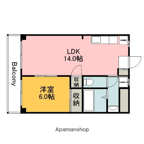 メゾンド山﨑(1LDK/3階)の間取り写真
