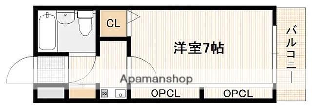 ジャルダン三筋(ワンルーム/2階)の間取り写真