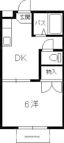 カナディアンおみかどA棟(1DK/1階)の間取り写真