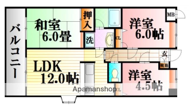SS八木ハイツ(3LDK/2階)の間取り写真