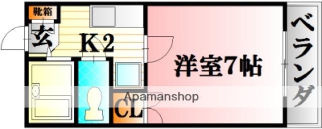 レジデンス上安(1K/2階)の間取り写真