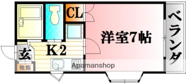 レジデンス上安(1K/1階)の間取り写真