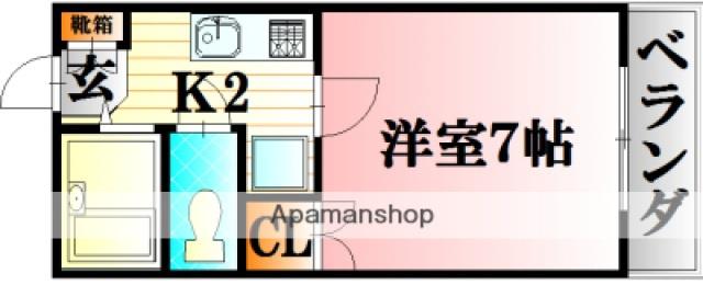 レジデンス上安(1K/1階)の間取り写真