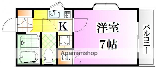 レジデンス上安(1K/1階)の間取り写真