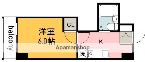 ハーシオンフルタⅠ(1K/4階)の間取り写真