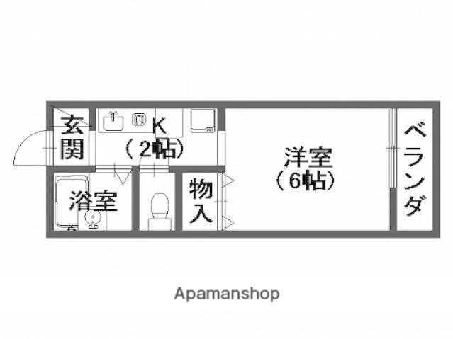 セジュール祇園(1K/2階)の間取り写真