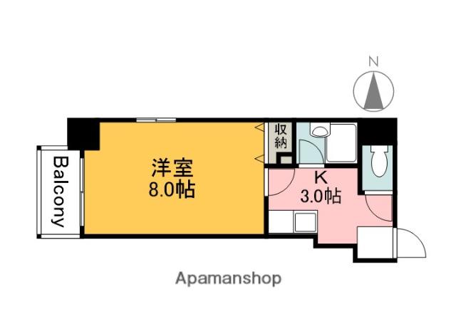 エスパシオ十日市(1K/7階)の間取り写真