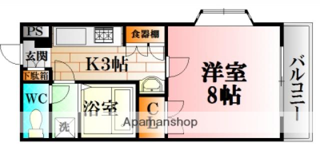 サニーコーポ武田Ⅱ(1K/4階)の間取り写真
