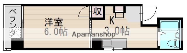 イアーザ舟入中町(1K/4階)の間取り写真