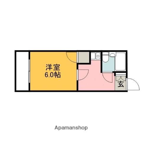 ベルシティMY(1DK/1階)の間取り写真