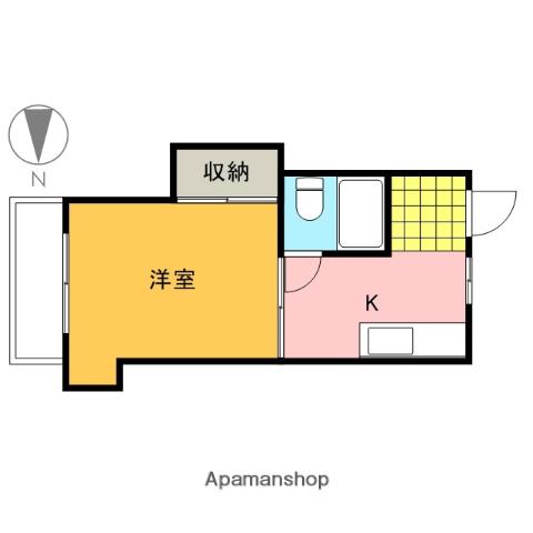 玉井ビル(1K/2階)の間取り写真