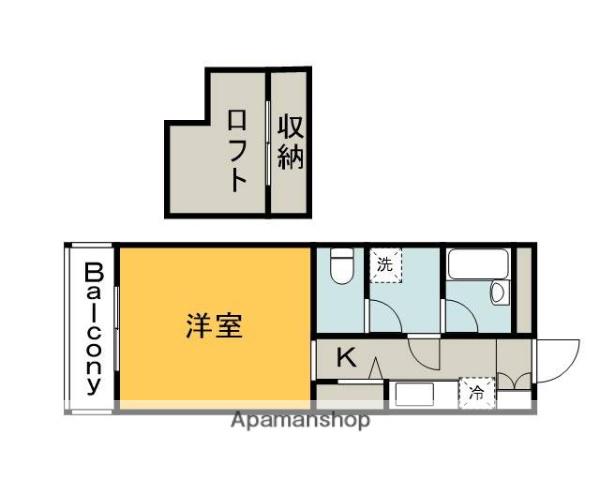 第7みぞたコーポ(1K/2階)の間取り写真