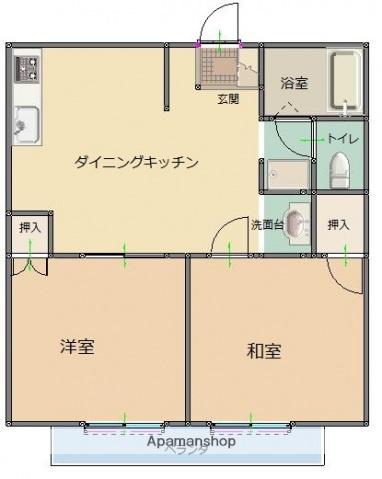 タウンリバティSY-A(2DK/1階)の間取り写真