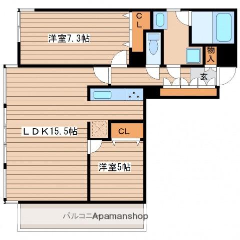 シトラスシャトーハシモト(2LDK/4階)の間取り写真