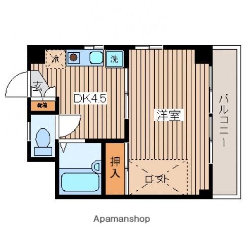 コートドール3(1DK/4階)の間取り写真