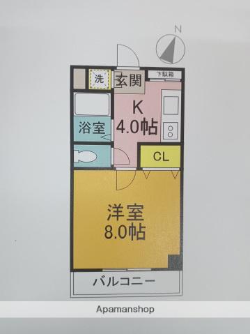 ハーシオンフルタⅢ(1K/4階)の間取り写真