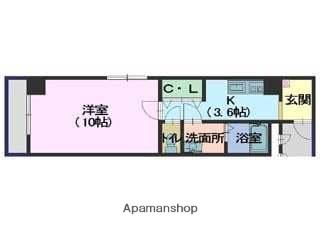 プレリジェール山手(1K/1階)の間取り写真