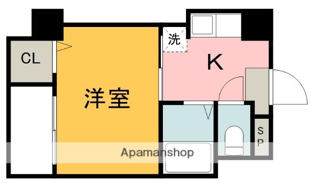 にしたやビル(1K/6階)の間取り写真