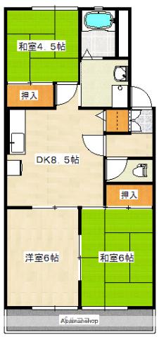 ファミール隅田B棟(3DK/2階)の間取り写真