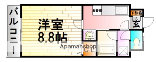 ロイヤルアークKOHNO(1K/3階)の間取り写真