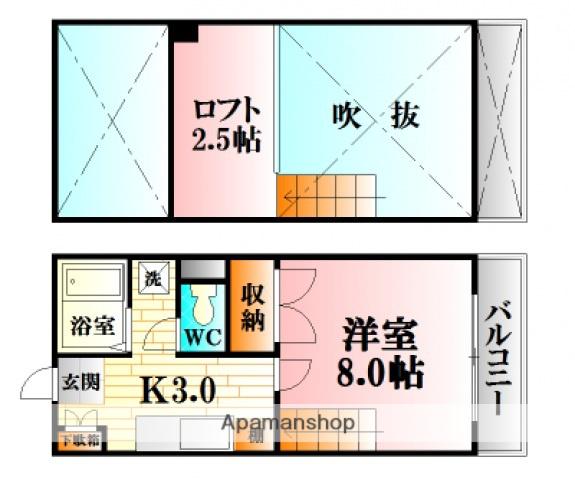 レジデンス山岡(1K/1階)の間取り写真