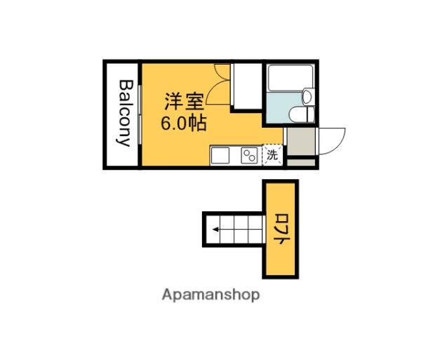パラドール三筋(ワンルーム/4階)の間取り写真