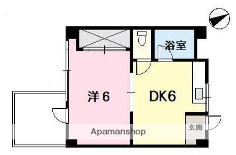 岩本ビル(1DK/5階)の間取り写真