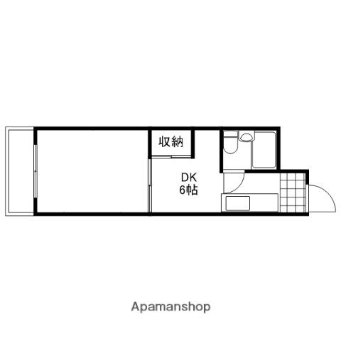 川端ビル(1DK/3階)の間取り写真