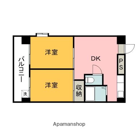 第3柴田ビル(2DK/4階)の間取り写真