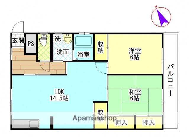 平町マンション(2LDK/3階)の間取り写真