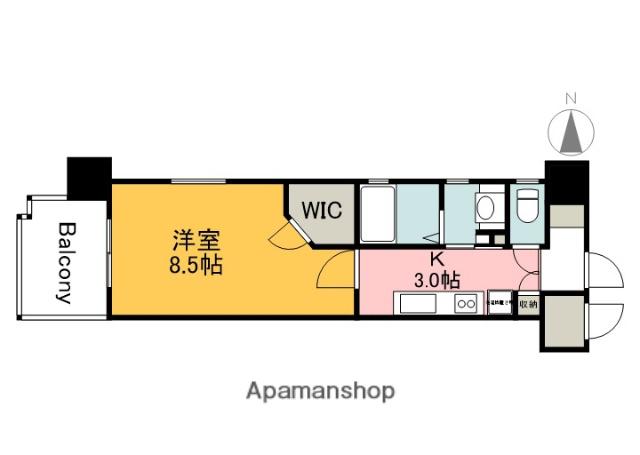 セントヒルズ住吉レジデンス(1K/8階)の間取り写真