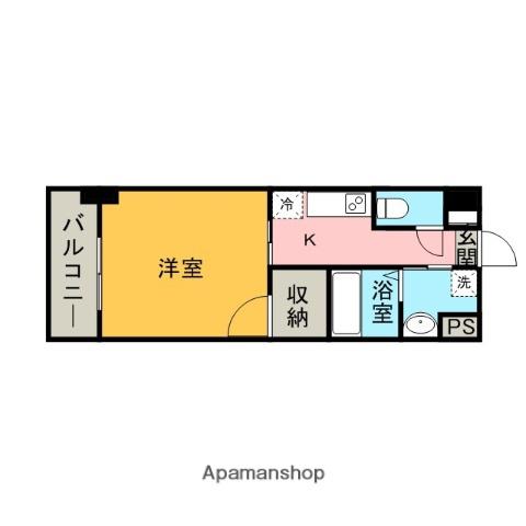 セレッソイシダ(1K/8階)の間取り写真