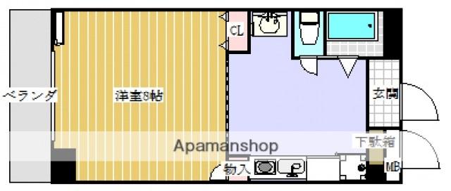 ラポール小町(1DK/4階)の間取り写真