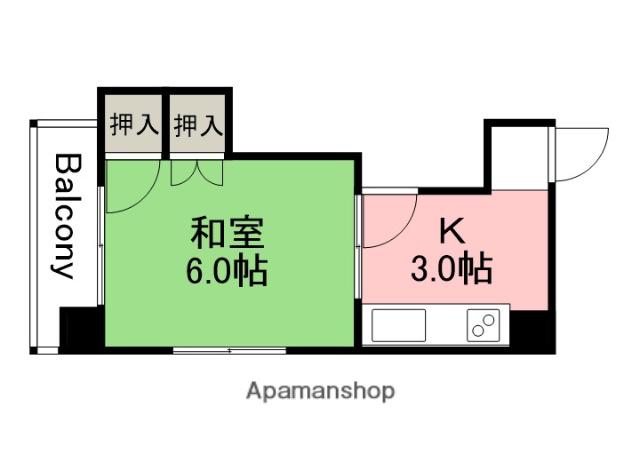 ピュアシティ(1K/2階)の間取り写真